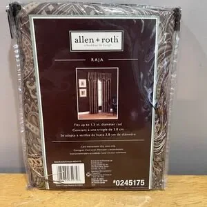 Allen + Roth | Accents | Allen Roth Raja Mocha Pole Top Valance 54x6 ...